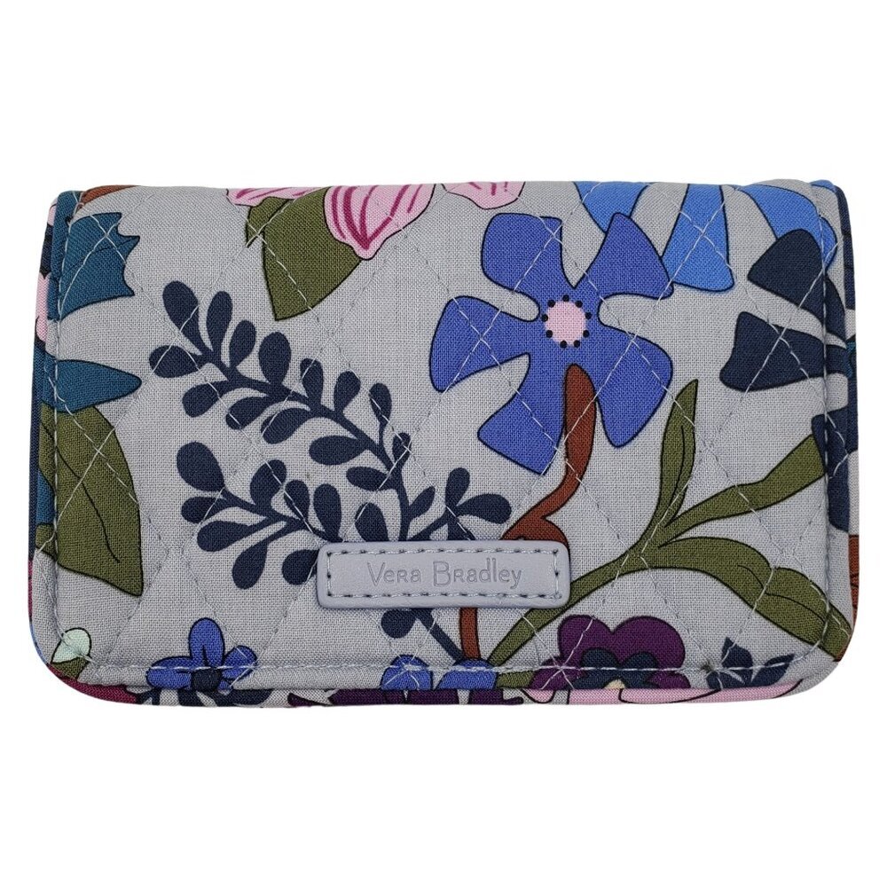 Vera Bradley Gray Floral Quilted Wallet